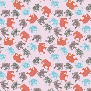 Baby elephant polka dots soft pink 