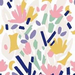 Retro abstract floral 80s 90s 