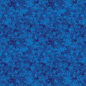 lacy blue abstracted botanical by rysunki.malunki