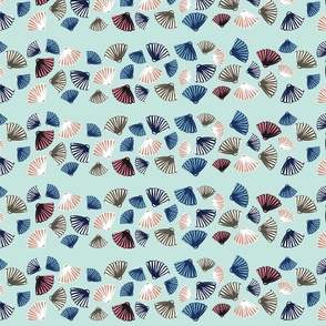 striped seashells print in blue by rysunki_malunki