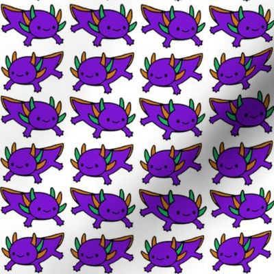 axolotl purple green orange