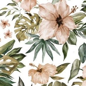 Large / Tropical Oasis Watercolor Floral