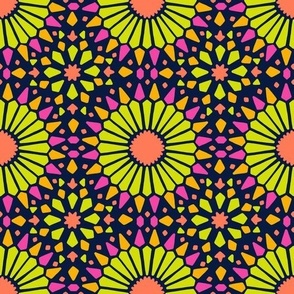 Summer Tiles // Midnight, Chartreuse, Hot Pink, Papaya, and Marigold