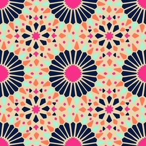 Summer Tiles // Sand, Midnight, Hot Pink, Mint, and Papaya