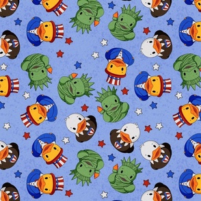 Patriotic Rubber Duck Scatter Large - Blue