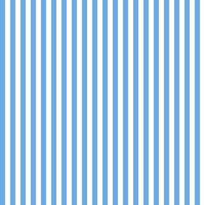 Candy Stripes Cerulean on White