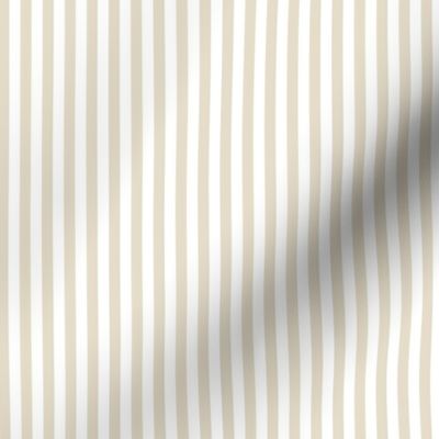 Candy Stripes Beige on White