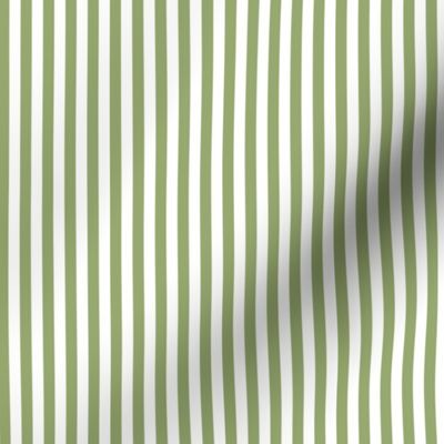 Candy Stripe Sweet Pea Green on White