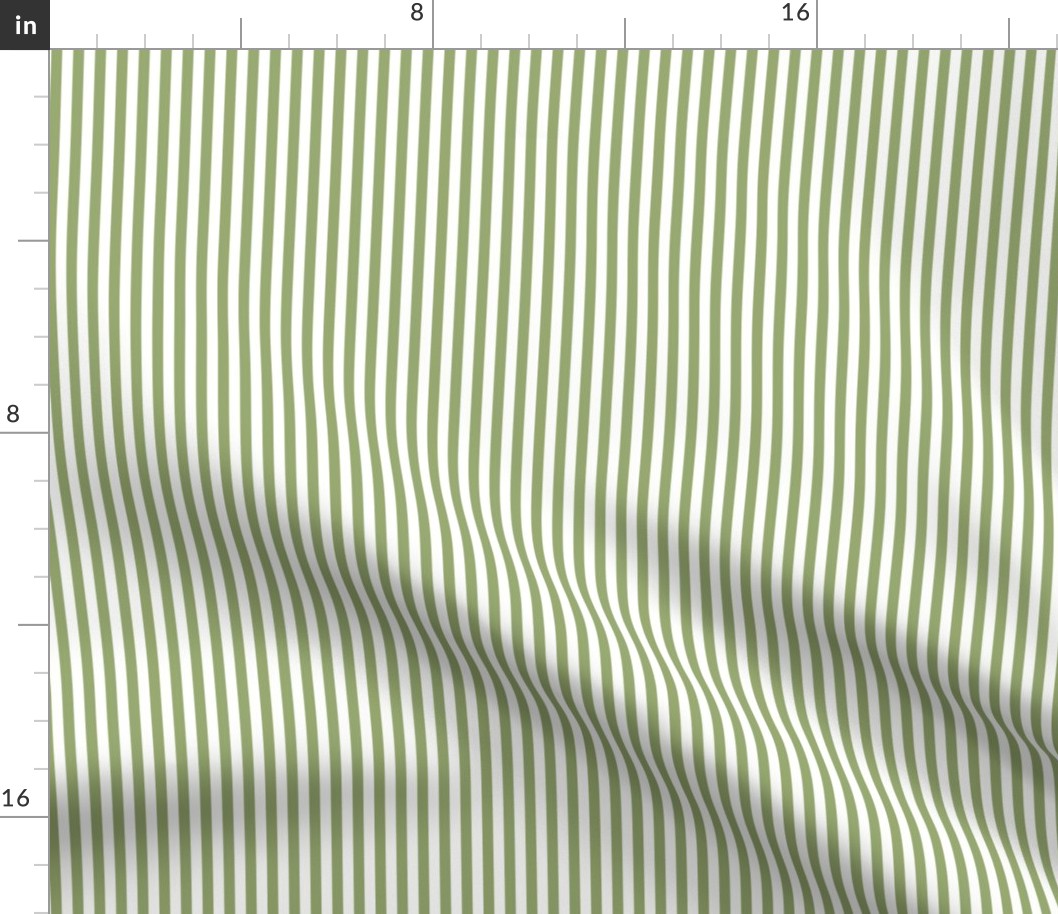 Candy Stripe Sweet Pea Green on White