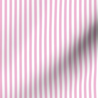 Candy Stripe Sweet Pea Pink on White