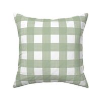 Sage Green on White Cross Hatch Plaid