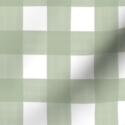 Sage Green on White Cross Hatch Plaid