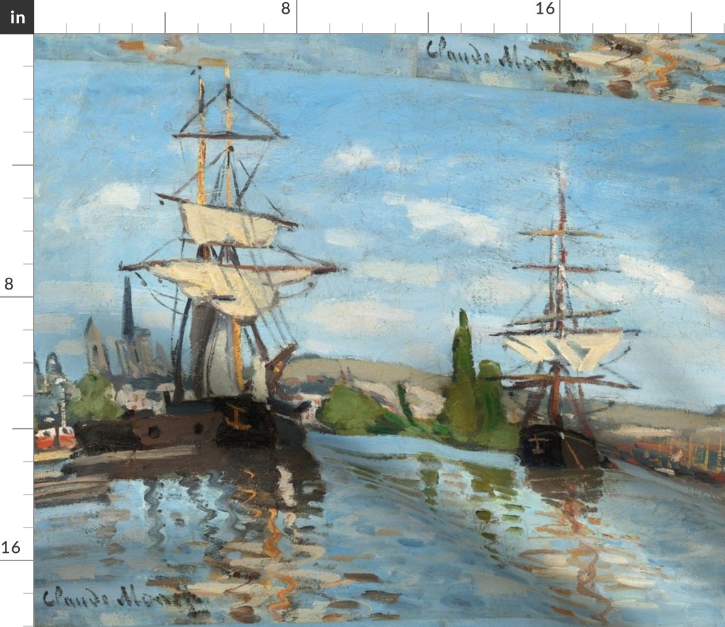 SHIPS RIDING ON THE SEINE - CLAUDE MONET