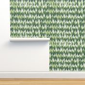 Endless Evergreen Forest with Fir Trees in Shades of Green and White