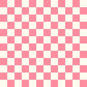 Pink Checkered Fabric, Wallpaper and Home Decor | Spoonflower