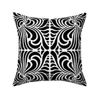 ABSTRACT SWIRLY TILES - BLACK ON WHITE