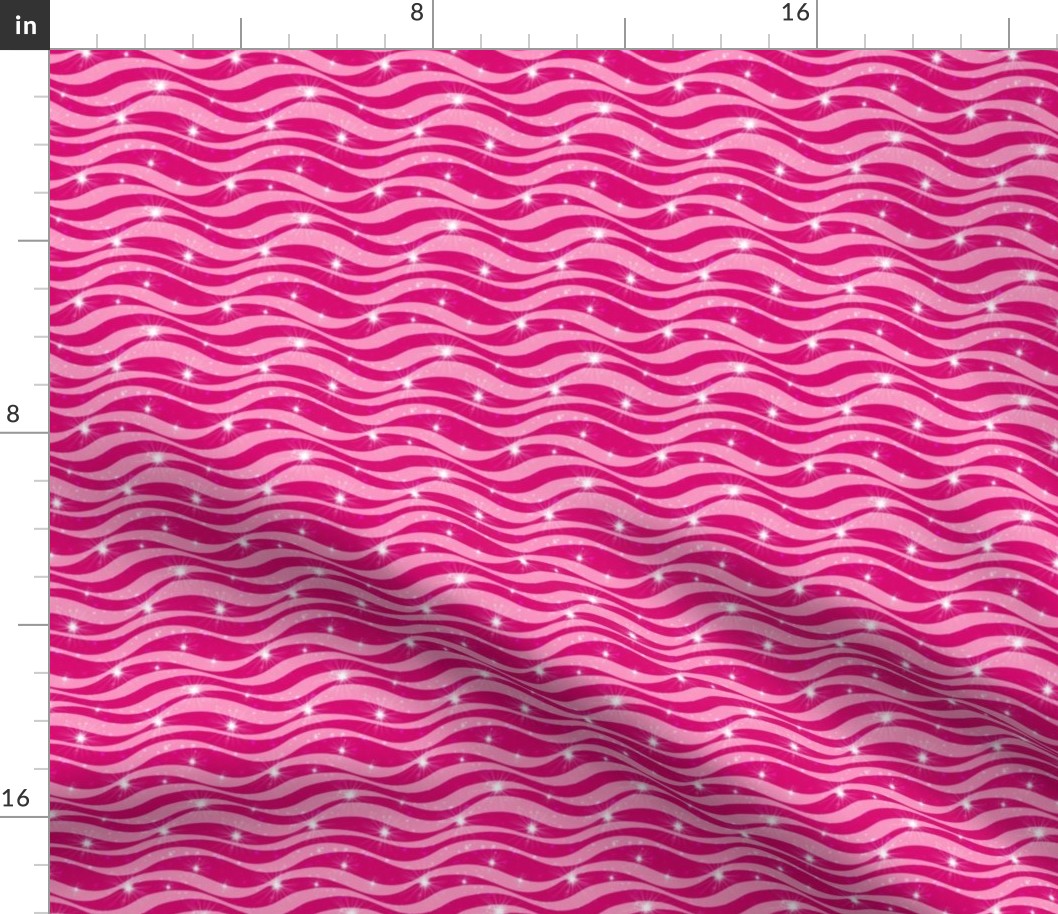 Ride The Wave Stripe Fuchsia Pink Small Scale
