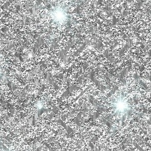 Glitter Girl Faux Metallic Silver Sparkle Regular Scale