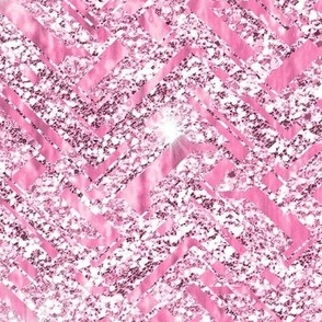 Glitter Girl Faux Metallic Pink Silver Sparkle Large Scale
