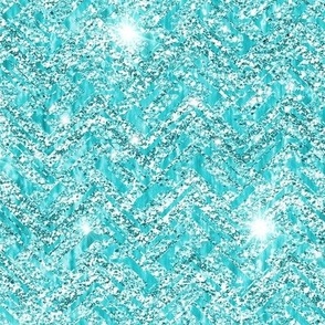 Glitter Girl Faux Metallic Aqua Silver Sparkle Regular Scale