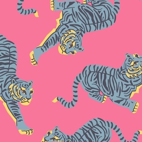 Tigers Bright Pink & Blue (Large)