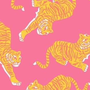 Tigers Bright Pink & Yellow (Large)