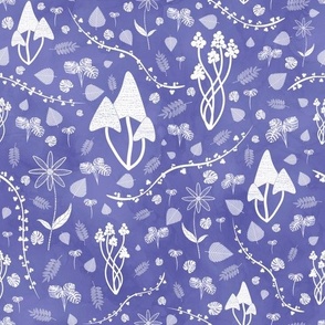 Floral Mushroom Pattern in Shades of Purple