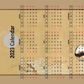 2023 Tea Towel Calendar - Moon Viewing