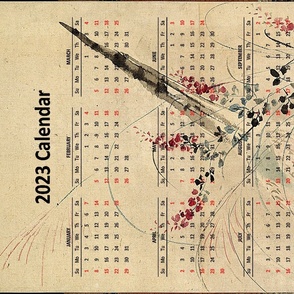 2023 Tea Towel Calendar - Classical Pheasant