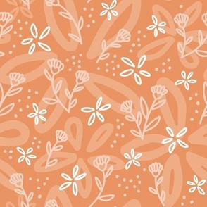 Blooms in peach and white