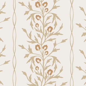 Eliza beige floral stripe