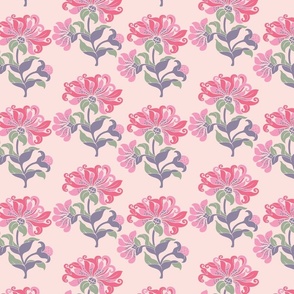 Half drop pink flower design 