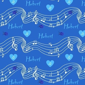 Hubert name fabric dark blue