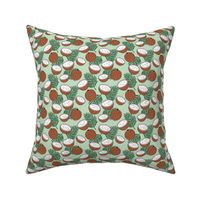 Coconut jungle and palm leaves garden tropical summer fruit island vibes mint green SMALL