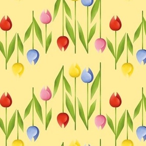 Easter Tulip Rows I S size I 6" I on Yellow Joy