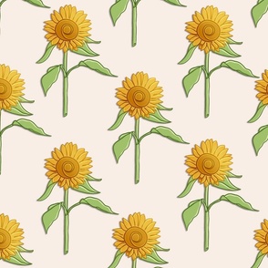 Happy colorful sunflower pattern
