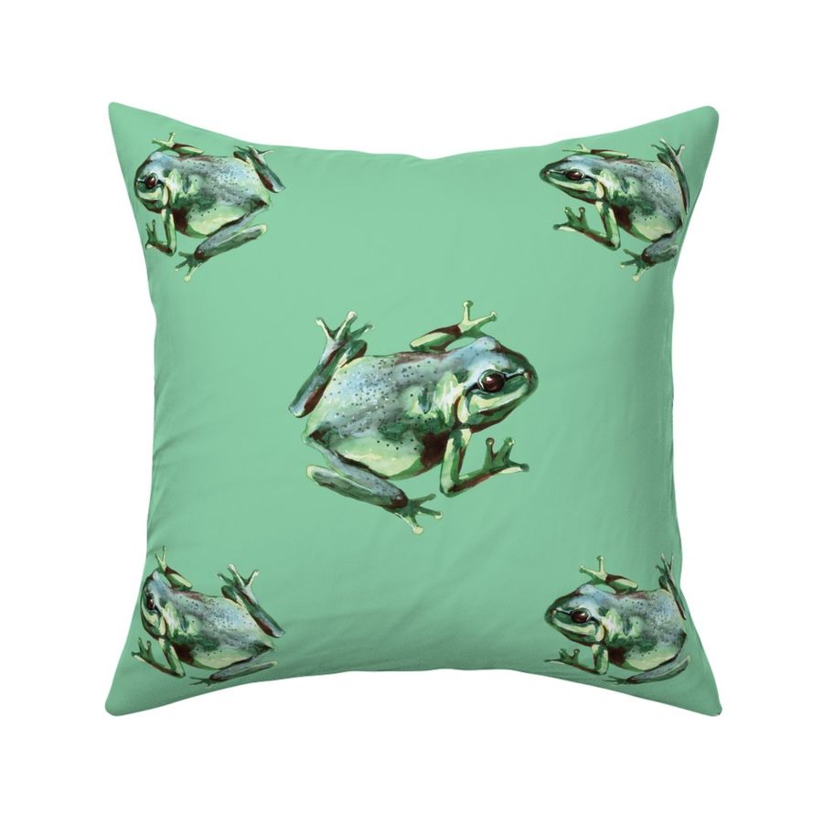 (large) Frogs on a green background