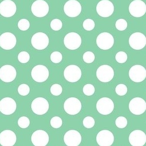 (small) White dots on a green/jade background - "Frogs" coordinate