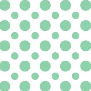 (small) Green/jade dots on a white background - "Frogs" coordinate