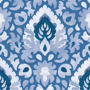 (large) Polish folk flowers - blue