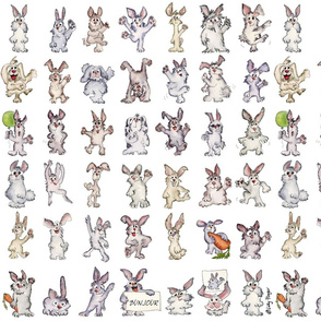 42 Cute Cartoon Rabbits Say Bunjour