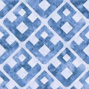 (large) Geometric Watercolour I - blue