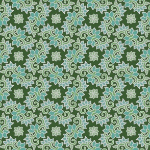 Sage green seamless floral pattern