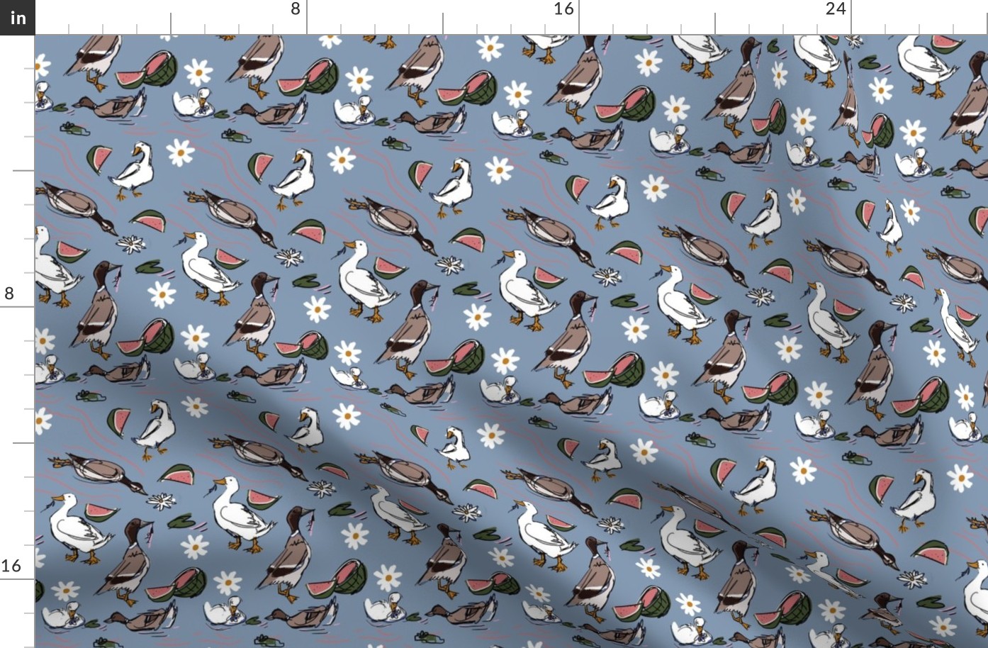 Ducks for me pattern in Blue