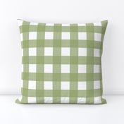 Sweet Pea Green on White Cross Hatch Plaid