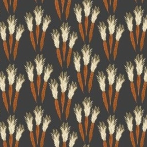 painted carrots on faded black