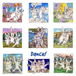 Cute Cartoon Rabbits Dance! 