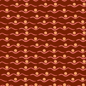 Boho Desert-Waves and Beads-Deep Red 900px