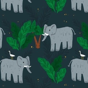 Elephants seamless pattern