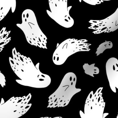 (large) Friendly ghosts black background